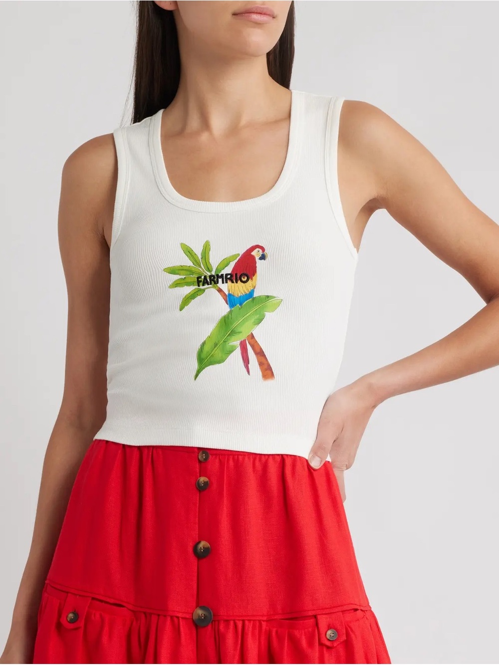 FARM Rio White Tank Top